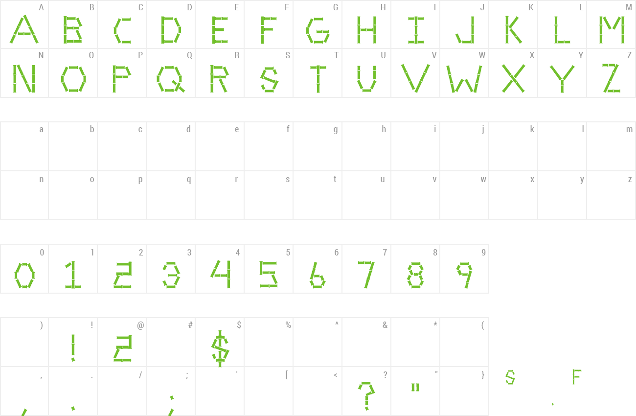 Font Bamboo Caps preview